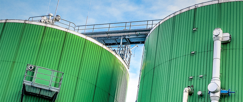 Two green digesters.