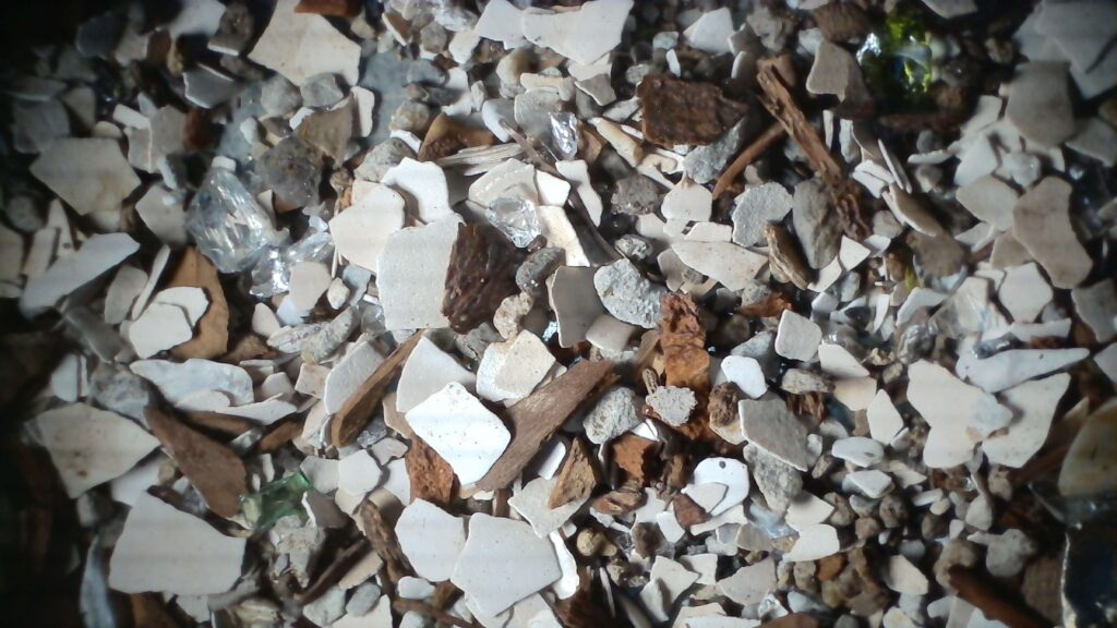 Grit under microscope